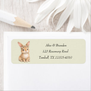 Cute Easter Bunny Rabbit Brunch Watercolor Return Address Label
