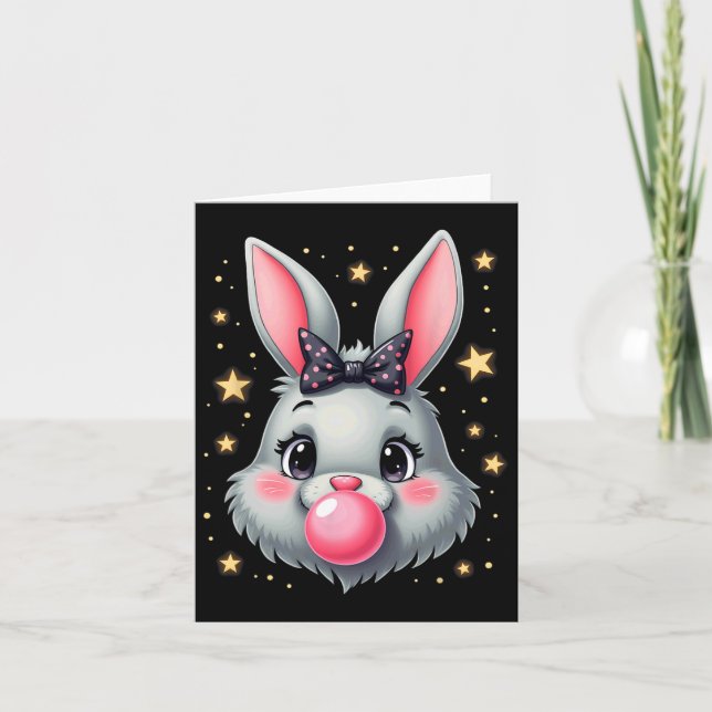 Cute Easter Bunny Rabbit Bubble Gum 2  Card (Front)