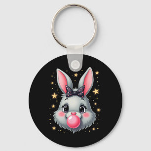 Cute Easter Bunny Rabbit Bubble Gum 2 Key Ring