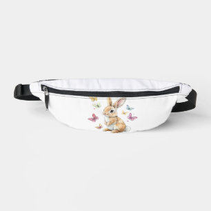 Cute Easter Bunny Rabbit Butterfly T-Shirt Bum Bags