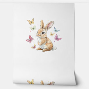 Cute Easter Bunny Rabbit Butterfly T-Shirt Wallpaper