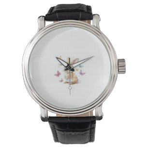 Cute Easter Bunny Rabbit Butterfly T-Shirt Watch