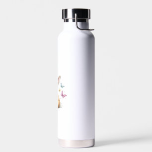 Cute Easter Bunny Rabbit Butterfly T-Shirt Water Bottle