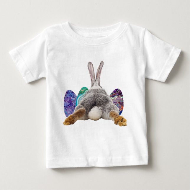 Cute Easter Bunny Rabbit Toddler Eggs Fun Baby T-Shirt (Front)