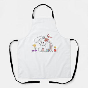 Cute Easter Bunny Rabbit with Eggs Baby Chicks Hap Apron