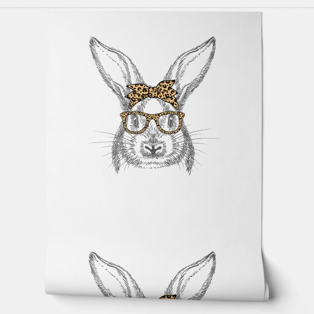 Cute Easter Bunny Rabbit with Eggs Baby Chicks Hap Wallpaper (Unrolling)