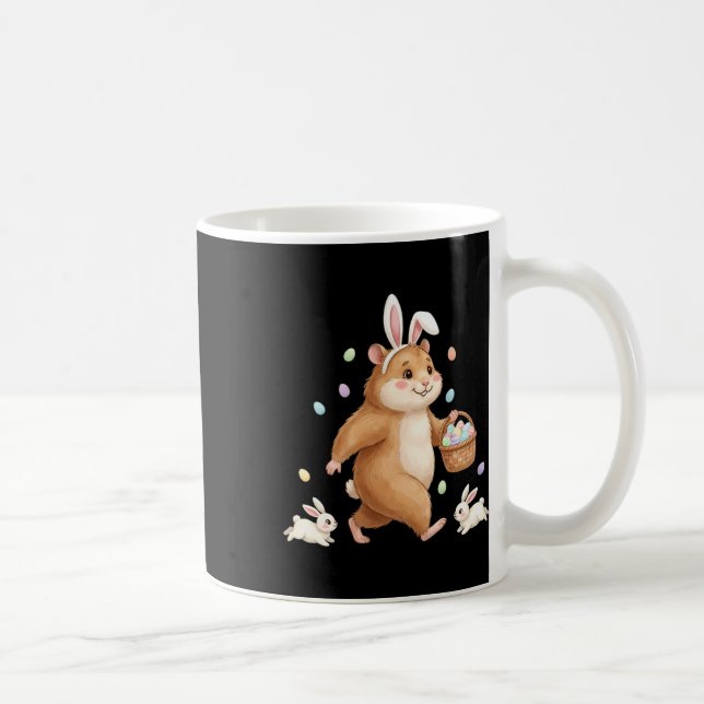 Cute Easter Bunny Rabbit With Eggs Whimsical Hamst Coffee Mug (Right)