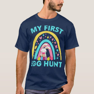 Cute Easter Bunny Rainbow Girls Boys My First Egg T-Shirt