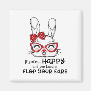 Cute Easter Bunny Red Gles Bow Rabbit Lovers Graph Magnet