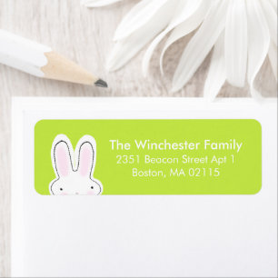 Cute Easter bunny seafoam lime green fun address Return Address Label