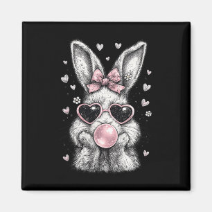 Cute Easter Bunny Shirt For Women Pink Rabbit Coqu Magnet