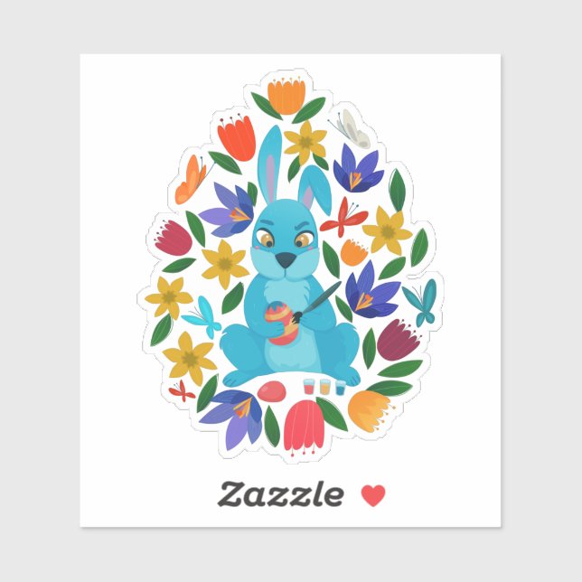Cute Easter bunny spring flowers (Sheet)