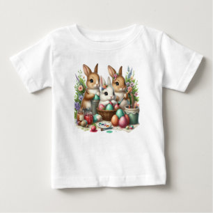 Cute, Easter Bunny/Spring paint party Baby T-Shirt