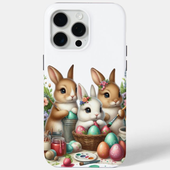 Cute, Easter Bunny/Spring paint party Case-Mate iPhone Case (Back)