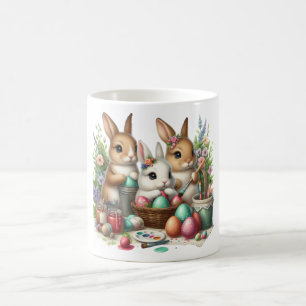 Cute, Easter Bunny/Spring paint party Coffee Mug