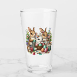 Cute, Easter Bunny/Spring paint party Glass
