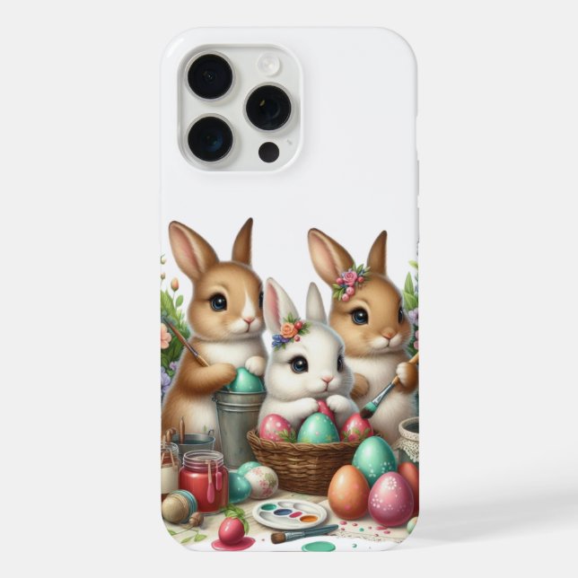 Cute, Easter Bunny/Spring paint party iPhone Case (Back)