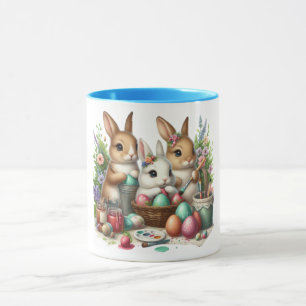 Cute, Easter Bunny/Spring paint party Mug