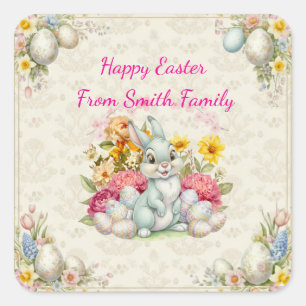 Cute Easter bunny Square Sticker
