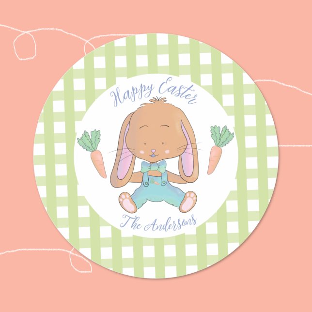 Cute Easter Bunny Sticker (Cute watercolor Easter bunny sticker .)