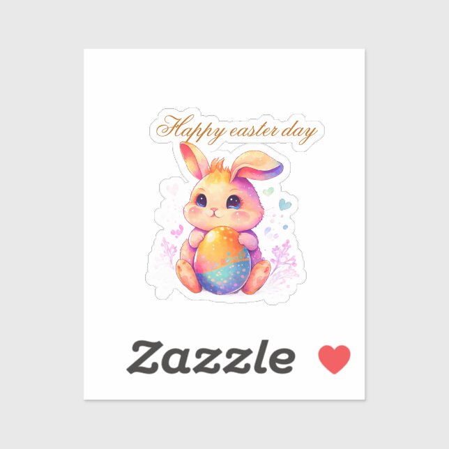 Cute Easter Bunny Sticker – Kawaii Pastel Bunny La (Sheet)
