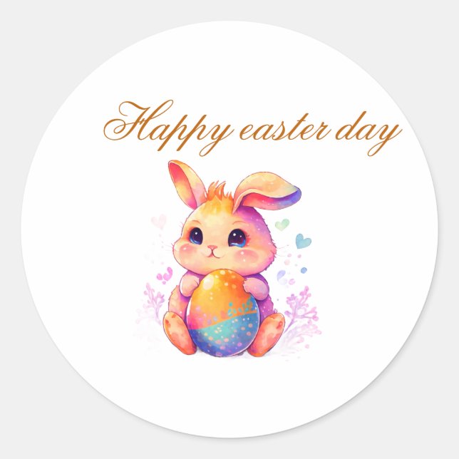 Cute Easter Bunny Sticker – Kawaii Pastel Bunny La (Front)