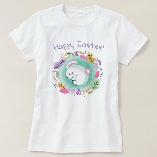 Cute Easter Bunny T-Shirt (Design Front)