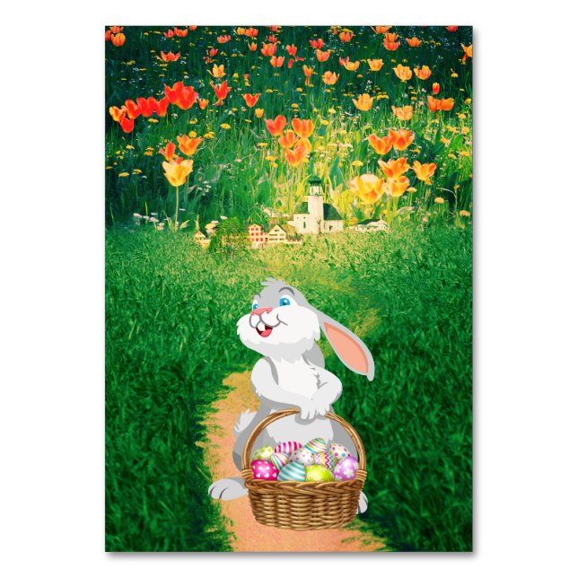 Cute Easter Bunny Table Number (Front)