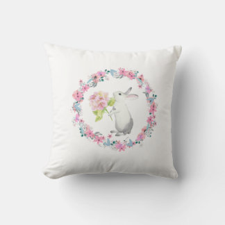 Cute Easter Bunny Throw Pillow