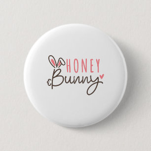 Cute Easter Bunny Vintage Happy Easter Honey Bunny 6 Cm Round Badge
