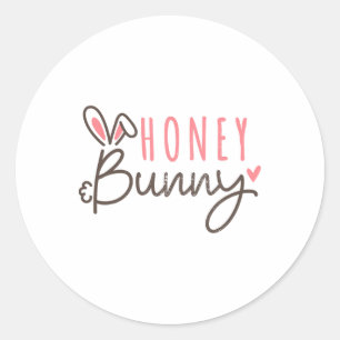 Cute Easter Bunny Vintage Happy Easter Honey Bunny Classic Round Sticker