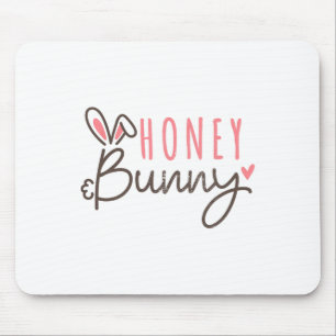 Cute Easter Bunny Vintage Happy Easter Honey Bunny Mouse Pad
