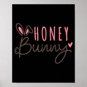 Cute easter bunny vintage happy easter honey bunny poster