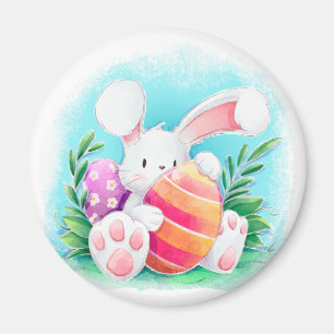Cute Easter Bunny Watercolor   Magnet