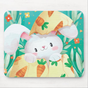 Cute Easter Bunny Watercolor Mousepad