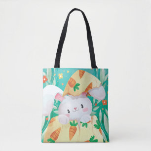 Cute Easter Bunny Watercolor Tote Bag