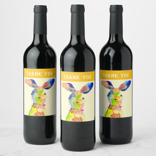 Cute Easter bunny  Wine Label (Bottles)
