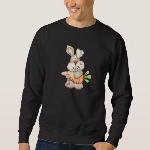 Cute Easter Bunny With Carrot For Women Front And Sweatshirt