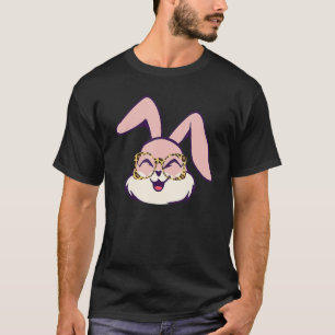 Cute Easter Bunny With Cheetah Glasses Easter Wome T-Shirt