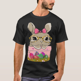 Cute Easter Bunny With Cheetah Glasses For The Mom T-Shirt