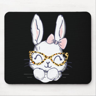 Cute easter bunny with cheetah glasses for the mum mouse pad