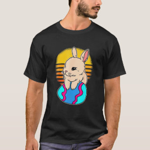 Cute Easter Bunny With Egg Funny Easter Sunday Vin T-Shirt