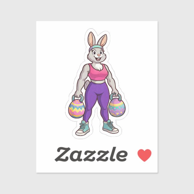 Cute Easter Bunny Workout Cartoon – Fitness Rabbit (Sheet)