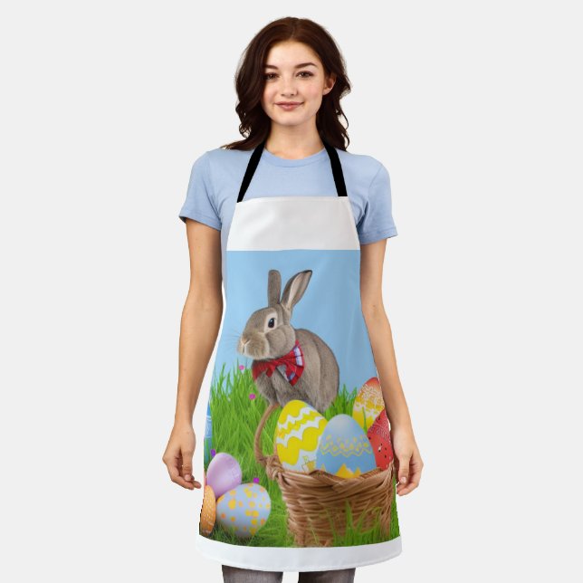 Cute Easter Bunnyfor a positive mood   Apron (Worn)