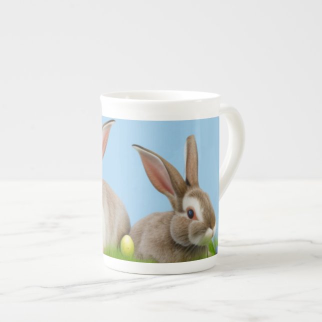 Cute Easter Bunnyfor a positive mood   Bone China Mug (Front Right)