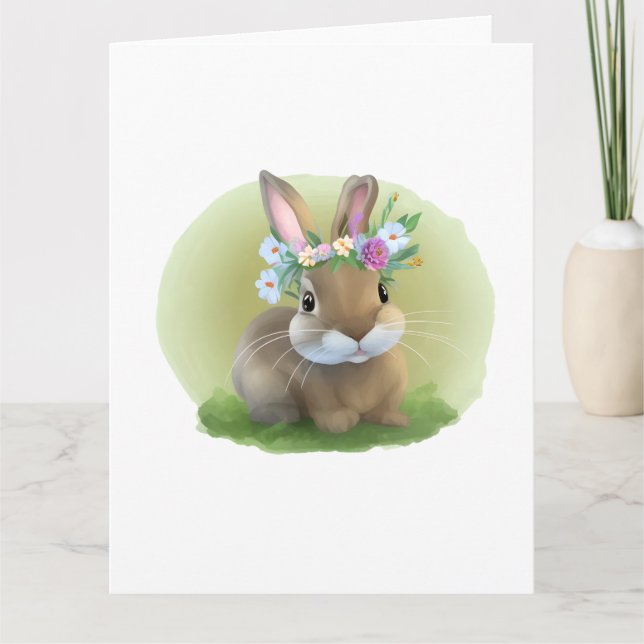 Cute Easter Bunnyfor a positive mood    Card (Front)