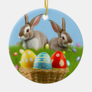 Cute Easter Bunnyfor a positive mood Ceramic Ornament
