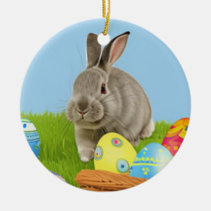 Cute Easter Bunnyfor a positive mood Ceramic Ornament