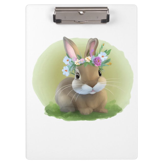 Cute Easter Bunnyfor a positive mood    Clipboard (Front)