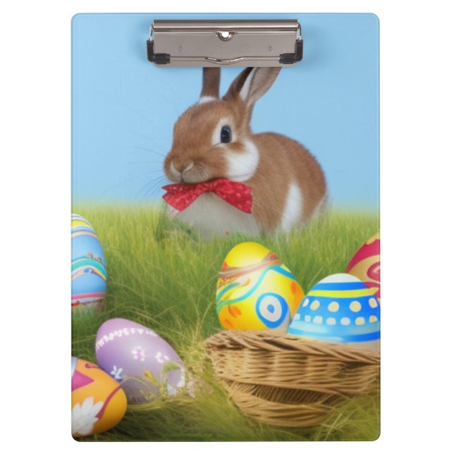 Cute Easter Bunnyfor a positive mood   Clipboard (Front)
